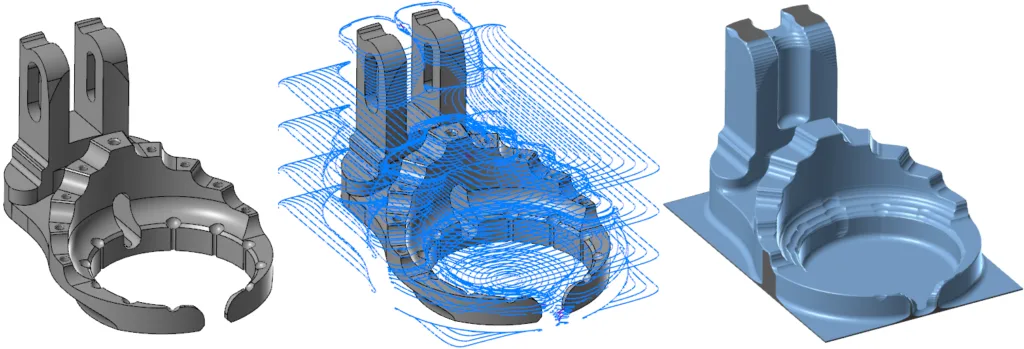 Dynamic OptiRough — ทางเดินมีดกัดหยาบ 3D High Speed