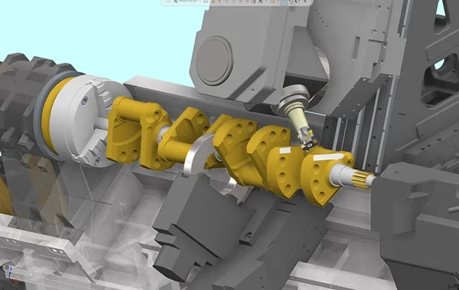 การจำลองกัดเพลาข้อเหวี่ยงยานยนต์ด้วย Mastercam Mill-Turn